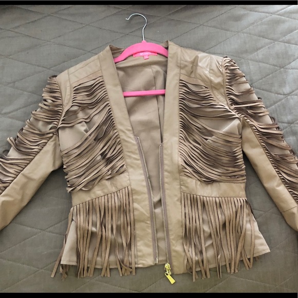Jackets & Coats | Leather Nude Jacket | Poshmark
